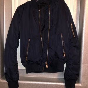 Topshop navy blue bomber jacket US 4 new
